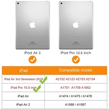 Za iPad Pro 10.5 kruti stražnji poklopac 360 rotirajući smart cover za iPad Air 3 10.5 2019/ iPad Pro 10.5 2017 case +filmPen