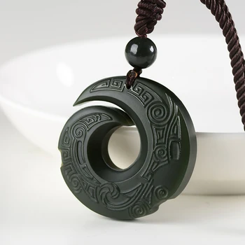 Prirodni Хетиан žad privjesak ogrlica jadeit nakit za muškarce Darove budistički sretan klesanog moda Šarm žene Amulet