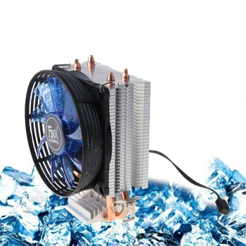 CPU Cooler Master 2 Pure Copper Heat-pipes Fan with Blue Light Freeze Tower sustav hlađenja s PWM ventilatora Dropship