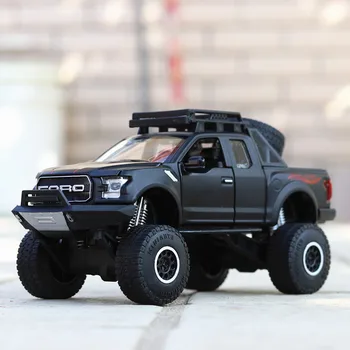 1:32 Simulacija Raptor F150 Off-Road Alloy Vehicle Model Sound And Light Pull Back Model Car Diecast Toy For Kids Poklon HC0028