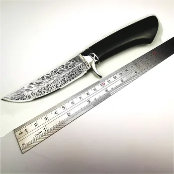 Crno stablo ručka pero predložak vanjski taktika oštar nož ravno viši dizajner prilagođene vanjski nož džungla lovački nož