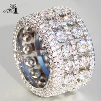 YaYI Nakit Princess Cut 9.9 CT Bijeli Cirkon srebrna boja vjenčano prstenje angažman srce prsten djevojke stranke prsten darove 858