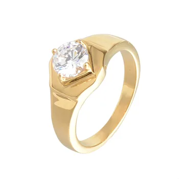 Unisex 7 mm modni Zlatni/посеребренный nehrđajući čelik je jedan prsten Cirkon modni brand nakit za muškarce atraktivan