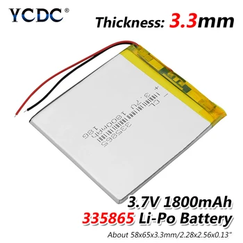 2 komada 335865 3.7 V 1800mah litij-polimer baterija sa zaštitnom pločom za MP5 GPS DVD PDA E-knjiga na tablet PC digitalni proizvod