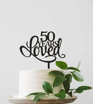 Personalizirane godina udata jubilej torta topper 50 godina omiljena torta topper akril torta topper za ukrašavanje torte
