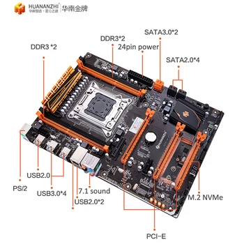 Popust HUANANZHI X79 deluxe matična ploča s utorom M. 2 LGA2011 kit matična ploča s procesorom Intel Xeon E5 2650 V2 RAM 16G(4*4G)