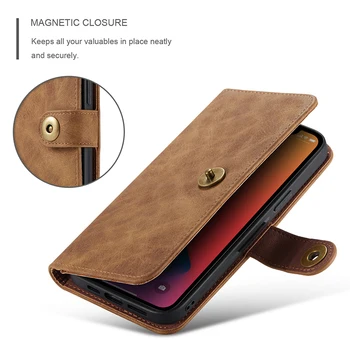 Luksuzni kožni odvojiva torbica za iPhone 12 Mini Phone Case for 12 Pro Max flip novčanik utor za memorijsku karticu telefon torba Coqu stražnji poklopac