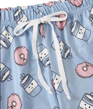 Pidžame Set odjeća za spavanje Lingerie Slatka Cartoon Print Seksi Comfortable Sweet Short Sleeve пижама ženska svila пижама ženska