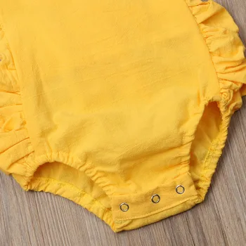 Novorođene girl čvrste klizači ljetna odjeća 2019 Novi vrećice Blackless svakodnevni uzburkati pamuk kombinezon odijelo Sunsuit 0-24 m