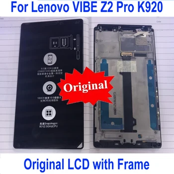 Originalni Najbolji radni K920 LCD-senzor touch screen Digitizer Skupštine s okvirom za Lenovo Vibe Z2 Pro dijela zaslona