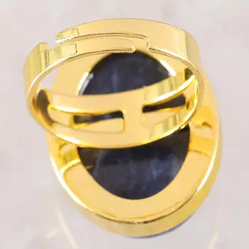 Prsten prirodni kamen Ovalni кабошон žarulja plava содалит podesivi prst prsten nakit za žene i muškarce dar zlato Z138