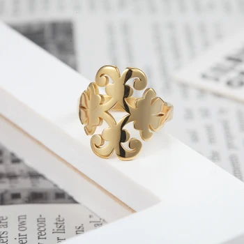 BORASI novi modni biljka modni Stil prstenje zlatne boje od nehrđajućeg čelika prst prsten za žene Bague Veleprodaja nakita anillos