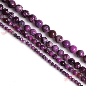 Cijena po cjeniku proizvođača ljubičasta Sugilite cijele veličina 4-12 mm prirodni kamen slobodan perle za izradu nakita narukvica Strand 15