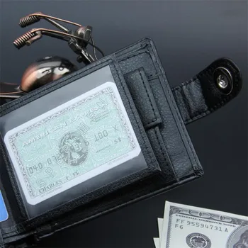Novi umjetna koža muški novčanici kratke torbicu mali Vintage torbicu Reza munja novčani torbu držač kartice džep, novčanik crni novčanik