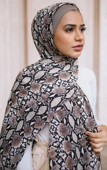 Zmija koža ispis Europski i američki stil ispisa dugi Šal turizam muslimanski hidžab, marama ženski Dubai marama dug folijom