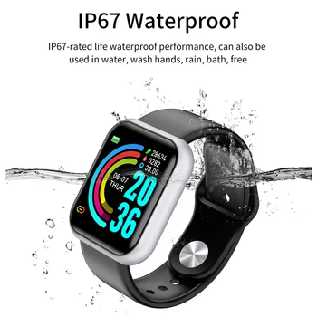 Y68 Smart Watch krvni tlak, brzina otkucaja srca vodootporan tracker je sportski satovi set 3 kom.