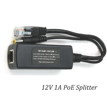 12V 1A PoE Splitter gigabitni PoE 12V 12W 802.3 af standard za 12V Non-PoE funkcija mrežnih uređaja i fotoaparata