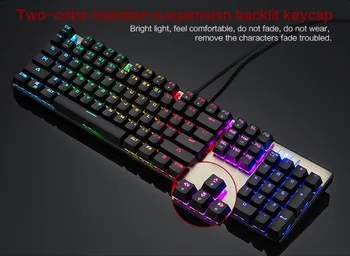 Motospeed CK104 Mechanical Gaming Keyboard 104keys Croatian English Red Switch Blue Metal Wired LED Backlit RGB Tablet Desktop