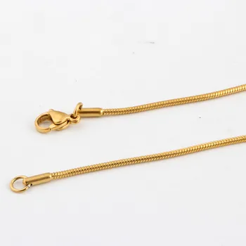 Zlatna boja Silde Šarm medaljon ogrlica krugu od nehrđajućeg čelika 316L zmija lanac ogrlica
