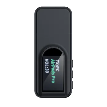 Bluetooth 5.0 prijemnik predajnik sa zaslonom mini stereo USB, 3.5 mm audio bežični adapter za TV PC auto slušalice
