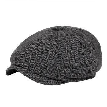 Novi istakao naočnjaci šešir berba beretke šešir muškarci uzima kost Гэтсби tweed Novinar uzima šešir proljeće stan istakao beretke šeširi Kape