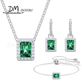 2020 modni nakit vrhunske kvalitete SWA, fin retro stil, šarmantan zeleni kristal privjesak elegantna dama ogrlica romantičan poklon