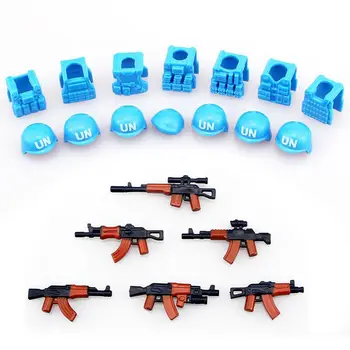 10 kompleta pištolja kacigu i uzima UN-pancir prsluk AK Oružja Pack Army Military Arms svetlosni mač za gradske policije igračaka