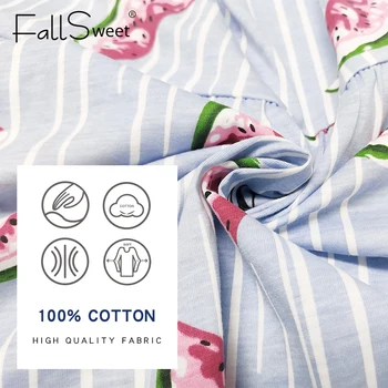 FallSweet Pidžame Za Žene Pamučne Vrećice Slatka Pidžama Za Ispis Iz Dva Dijela Set Seksi Donje Rublje