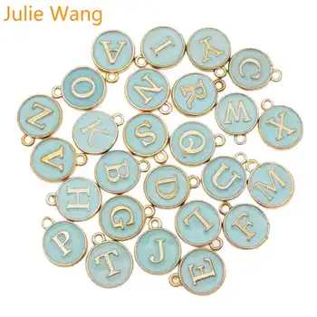 Julie Wang 26 kom. A-Z engleski pisma emajl pisma ovjes rafting zlatni ton privjesak ogrlica narukvica nakita pribor