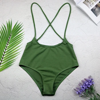 Ženski bikini 2019 seksi zeleni kupaći kostim top bez naramenica i visoki položaj Cami Swim Bottoms kupanje žene s visokim strukom soft 3394