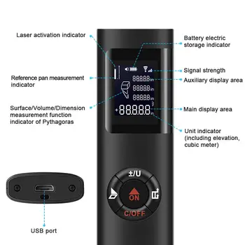 Prijenosni mini 40 m raspon digitalni laserski дальномер pametan ručni дальномер USB punjenje дальномер mjerenje udaljenosti