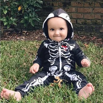 Halloween kostur cosplay kostime za novorođenog dječaka s kapuljačom klizači kombinezon novo zastrašujuće lubanju 3D ispis Kid gotička body