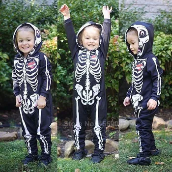 Halloween kostur cosplay kostime za novorođenog dječaka s kapuljačom klizači kombinezon novo zastrašujuće lubanju 3D ispis Kid gotička body