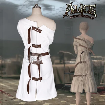 Anime! Alice: Madness Returns Alice Rutledge Asylum Uniform Cosplay Costume Halloween Party Dress Za Žene Besplatna Dostava