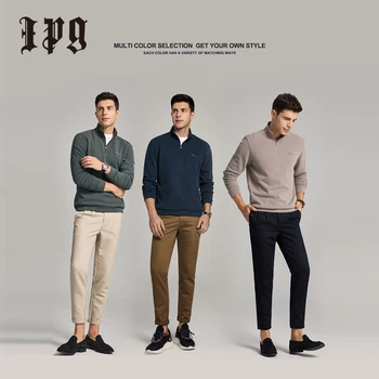 2020 Ipg New Fashion Men ' s Sweatshirts Stand Bend Brand Men Casual Solid Color proljeće i jesen majica muška vrhovima Homme 15452