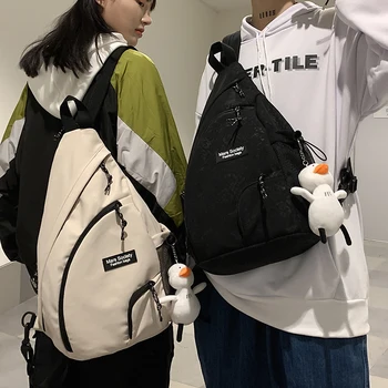 Unisex višenamjenski ruksak modne studenti korejski školski povremeni jednostavnost jedno rame grudi paket vodootporan novi