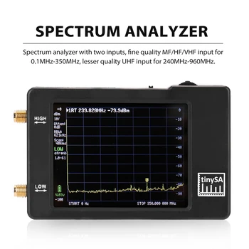 TinySA Ručni Dva Ulaza Tiny Spectrum Analyzer 2,8-inčni zaslon osjetljiv na dodir spektralnih analizatora frekvencije 100 khz-350 Mhz