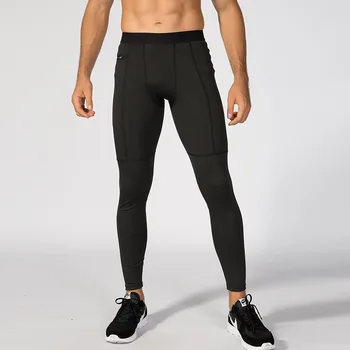 Muški džep kompresijski beg hulahopke sportske tajice muška visoka tanka elastična teretana fitness trening muškarci sportske hlače