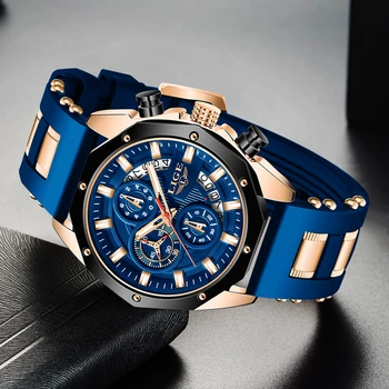 2020 NEW Top LIGE Brand Casual Fashion Watches for Man Sport Military Silicagel ručni satovi muški satovi kronograf Relojes Hombre