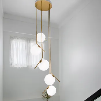 Moderni viseće svjetiljke staklena kugla kućni ukras downlight E27 restoran viseći svijećnjak luminaria pendente