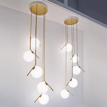 Moderni viseće svjetiljke staklena kugla kućni ukras downlight E27 restoran viseći svijećnjak luminaria pendente