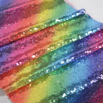 CSS Rainbow Sequins Table Runner Table Banner Decoration for Wedding Birthday Baby Shower, 30X270Cm