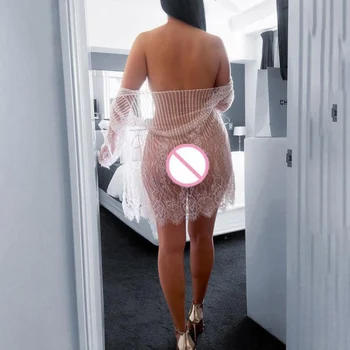 2018 Žene Seksi čipke pidžama 3XL transparentno napast donje rublje šarmantan pidžama Glavni haljine