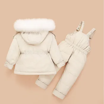 Dječji snow Suit zima -30 stupnjeva Bijelu pastu s okusom patke пуховик za djevojčice kombinezon Baby Boy Parka kaput komplet odjeće tijelo