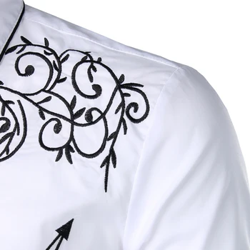 Muška Zapadna Kauboj Košulja Moderan Vezene Slim Fit Dugi Rukav Party Shirts Men Brand Design Banquet Button Down Shirt Male