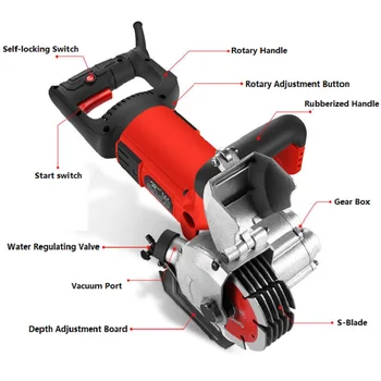 ALLSOME 220V 3000W Electric Wall Chaser Groove Cutting Machine Wall Slotting Machine Steel Concrete Cutting HT2238