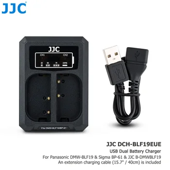 JJC Dual USB Battery Travel Charger za Panasonic DMW-BLF19 DMW-BLF19e Lumix GH5S G9 GH5 GH4 GH3 zamjenjuje DMW-BTC13 DMW-BTC10