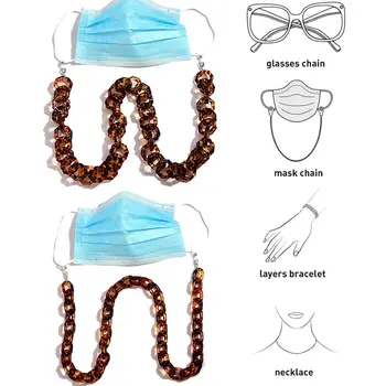 Caraquet moda maska za lice lanca za žene Leopard akril duge naočale lanca sunčane naočale remen kabel naočale protuklizni ogrlica