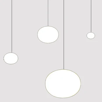 Moderne minimalističke viseće svjetiljke mliječno-bijela staklena kugla viseće svjetiljke restoran / bar promjer svjetiljke 18/24/33/45 cm