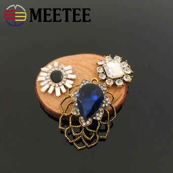 10шт Meetee Flatback rhinestones kristalno gumbe DIY kosa cvijet kopča za vjenčanje pribor vintage nakit